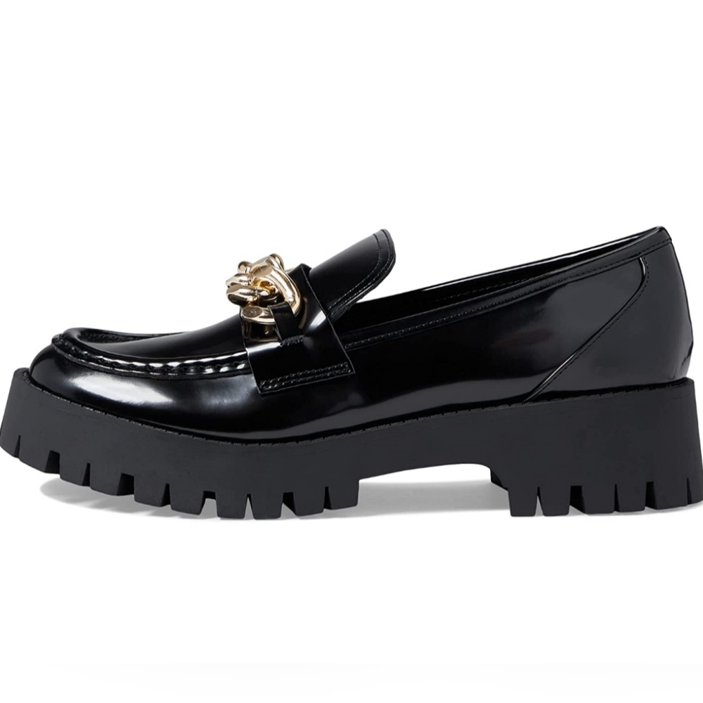 GUESS Hilford black  chain loafers size 10 M Slip on shoes trendy
